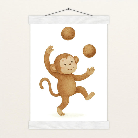 Aki der Affe - Motiv: "Kokosnuss" Poster mit Leisten von tinylearner