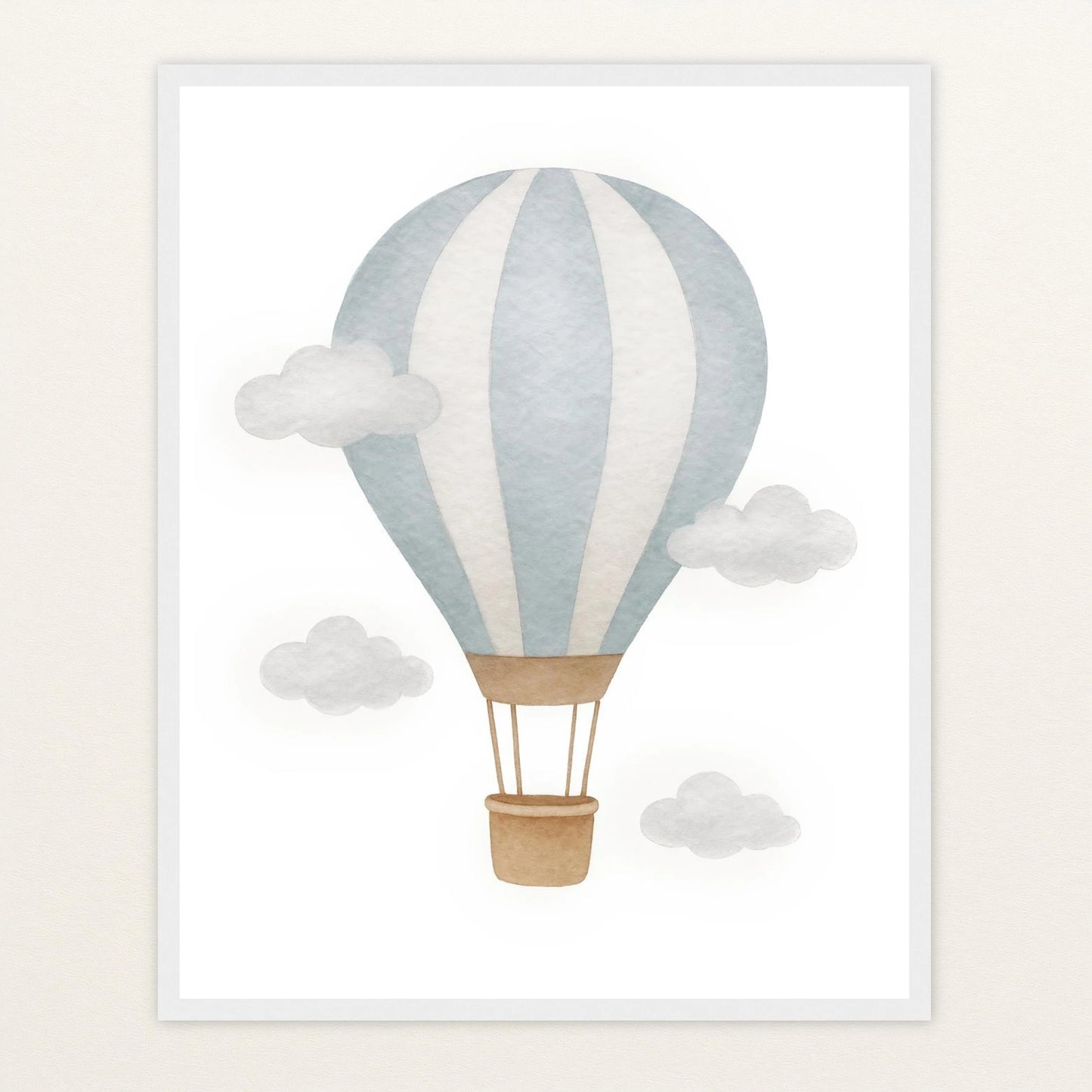 Heißluftballon Poster mit Holzrahmen von tinylearner