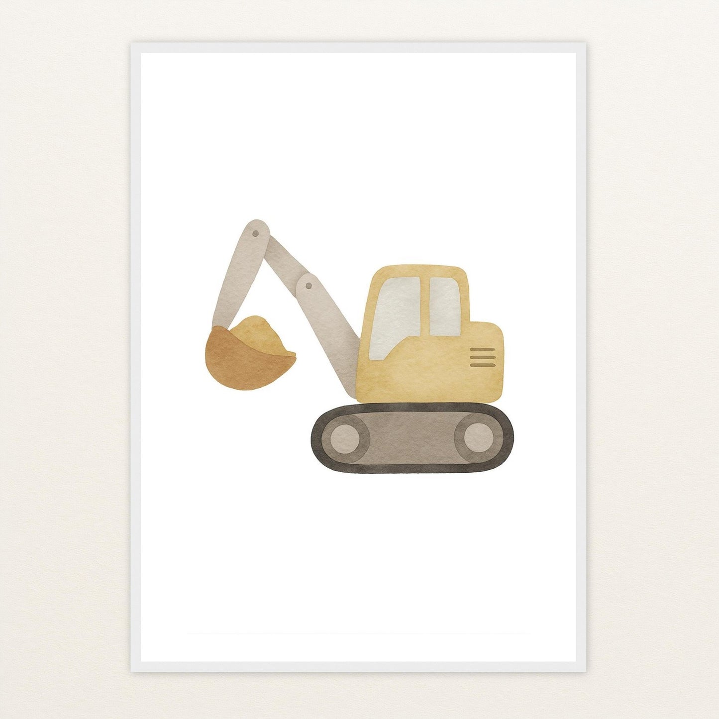Bagger Poster mit Holzrahmen von tinylearner