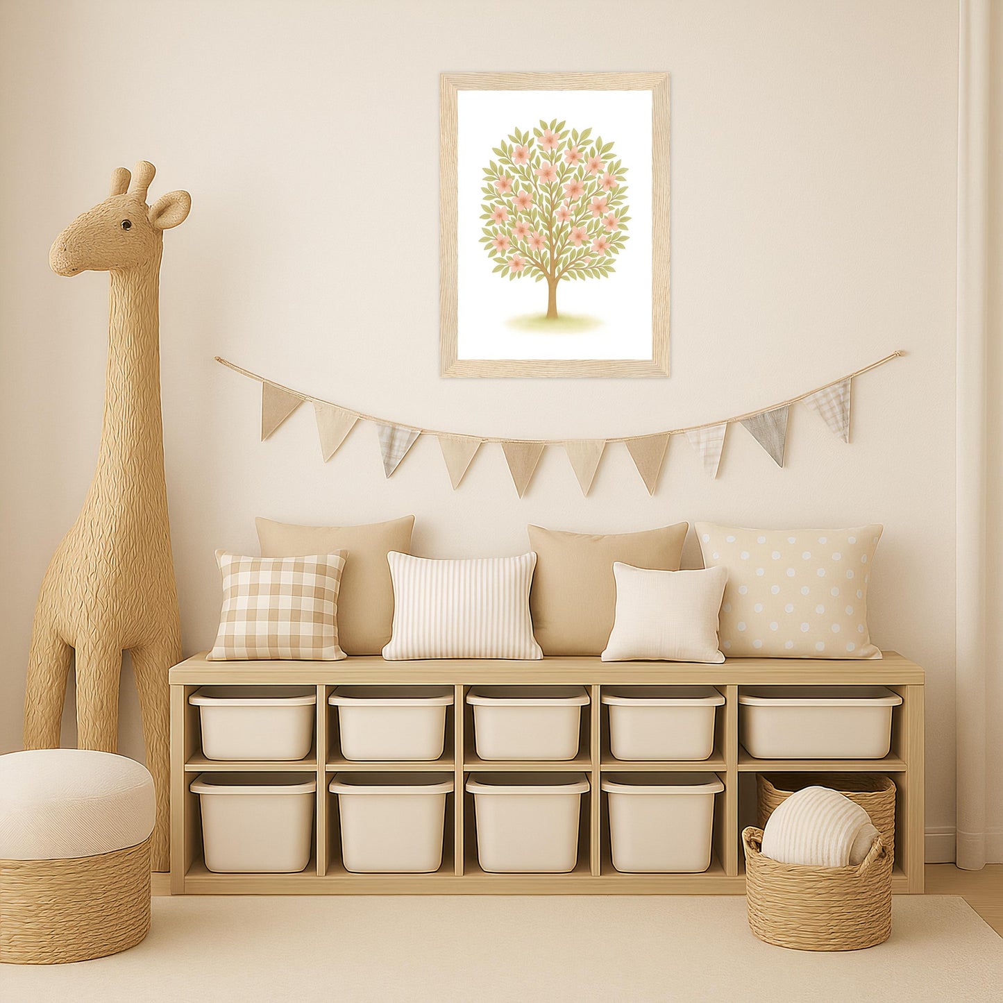 Kirschbaum Poster mit Holzrahmen von tinylearner