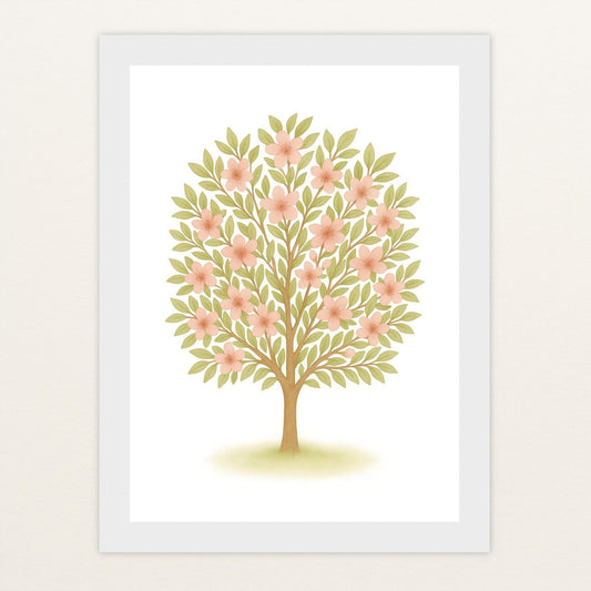 Kirschbaum Poster mit Holzrahmen von tinylearner