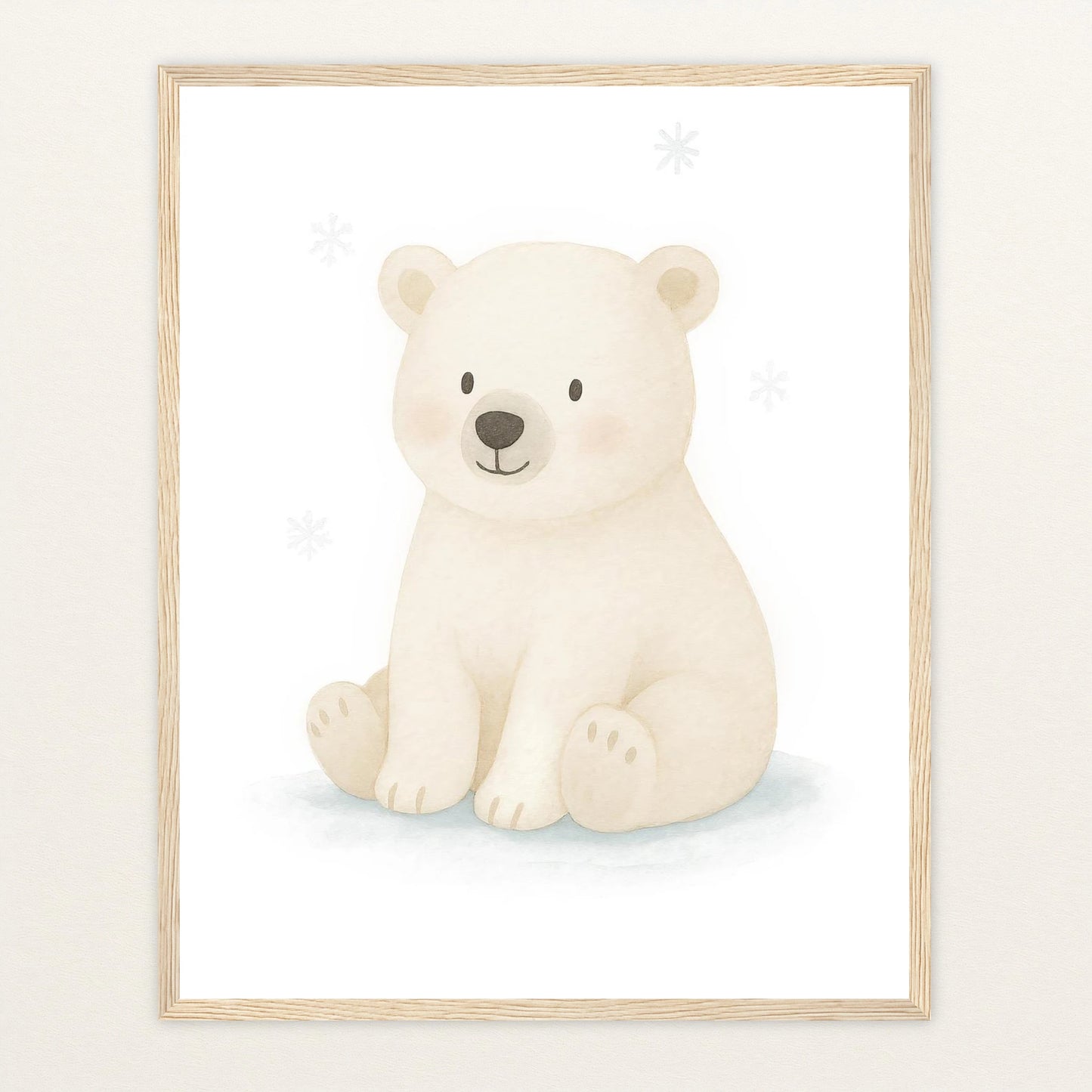 Pummel der Polarbär Poster mit Holzrahmen von tinylearner
