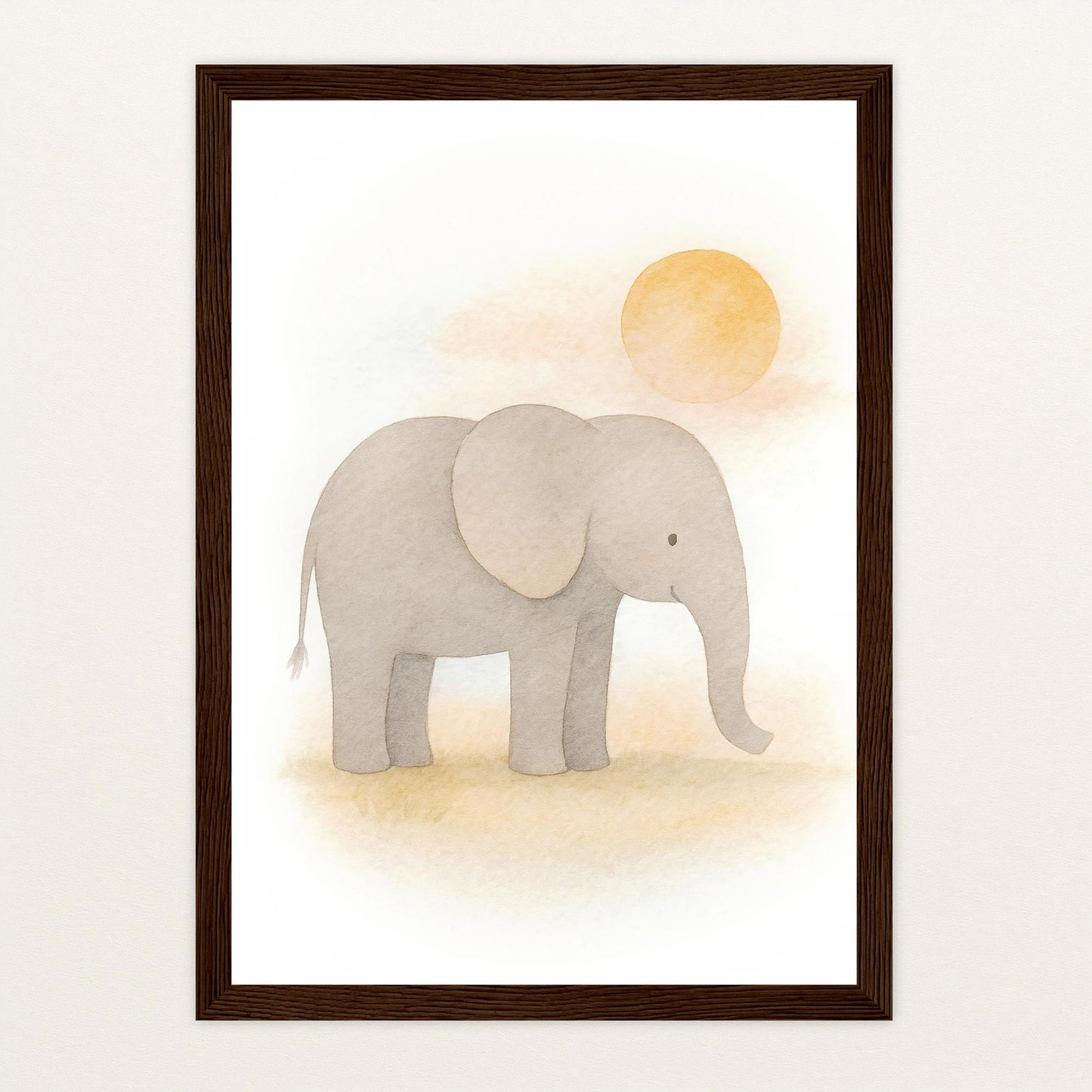 Emil der Elefant - Motiv: "Sonne" Poster mit Holzrahmen von tinylearner