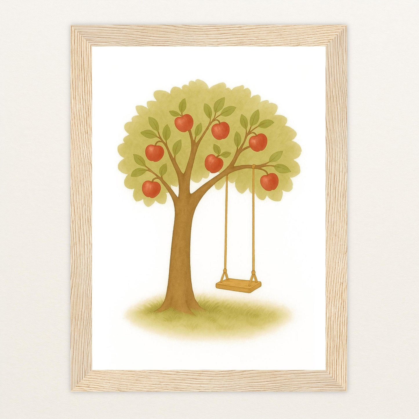 Apfelbaum Poster mit Holzrahmen von tinylearner