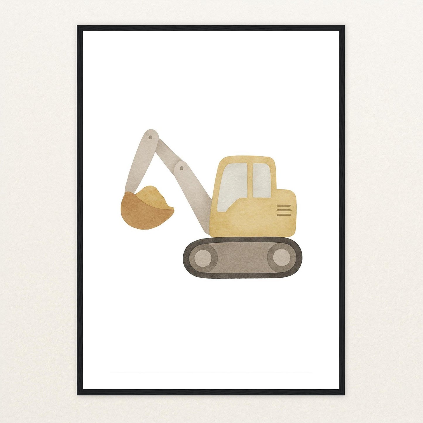 Bagger Poster mit Holzrahmen von tinylearner