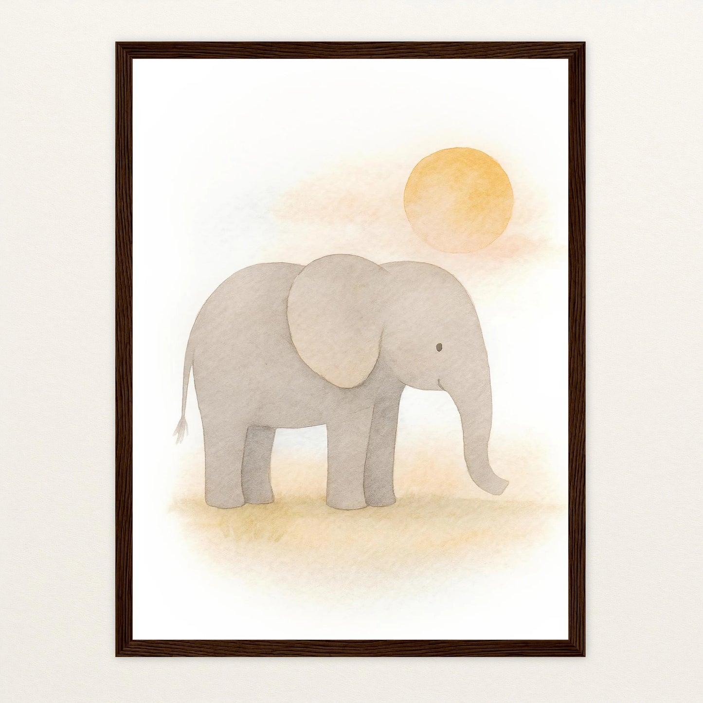 Emil der Elefant - Motiv: "Sonne" Poster mit Holzrahmen von tinylearner
