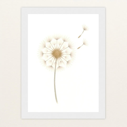 Löwenzahn Poster mit Holzrahmen von tinylearner