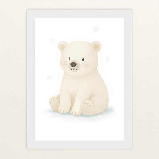 Pummel der Polarbär Poster mit Holzrahmen von tinylearner