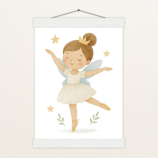 Fina die Fee - Motiv: "Ballett" Poster mit Leisten von tinylearner