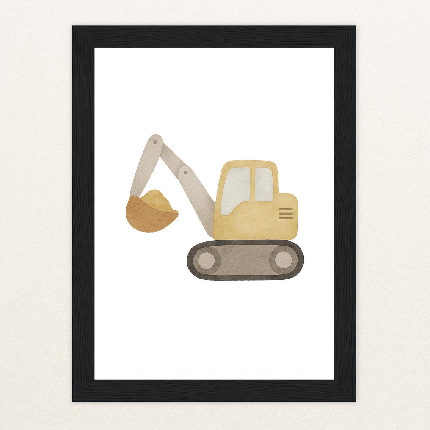 Bagger Poster mit Holzrahmen von tinylearner