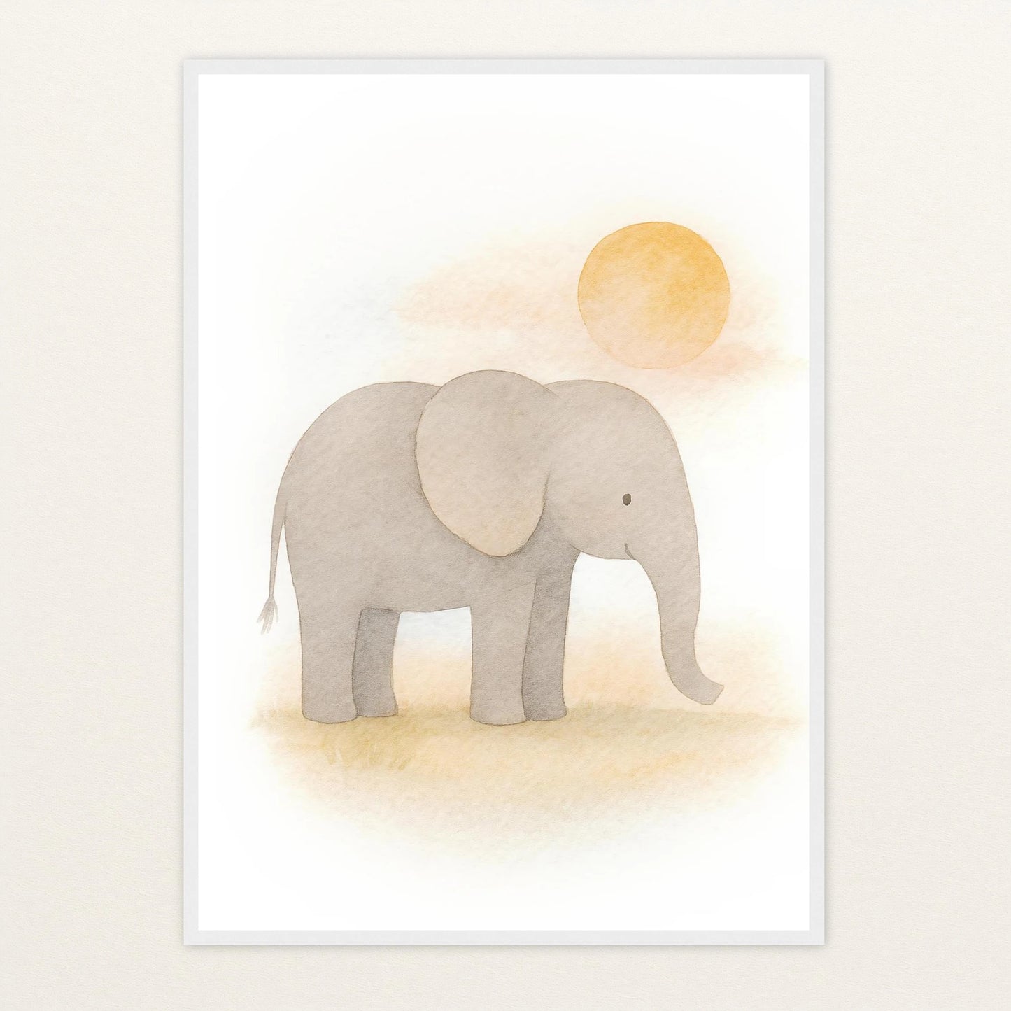 Emil der Elefant - Motiv: "Sonne" Poster mit Holzrahmen von tinylearner