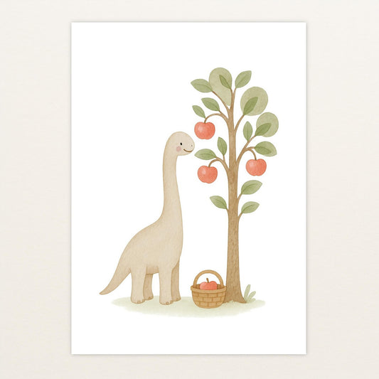 Dinosaurier Brachiosaurus - Motiv: "Apfelbaum" Poster von tinylearner