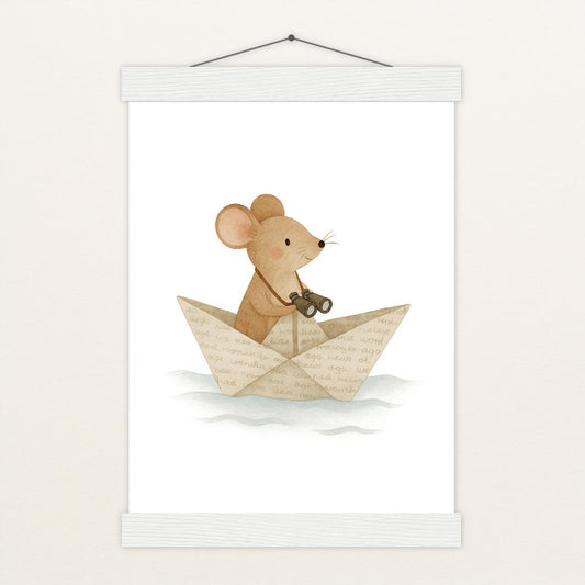 Mimi die Maus - Motiv: "Papierschiff" Poster mit Leisten von tinylearner