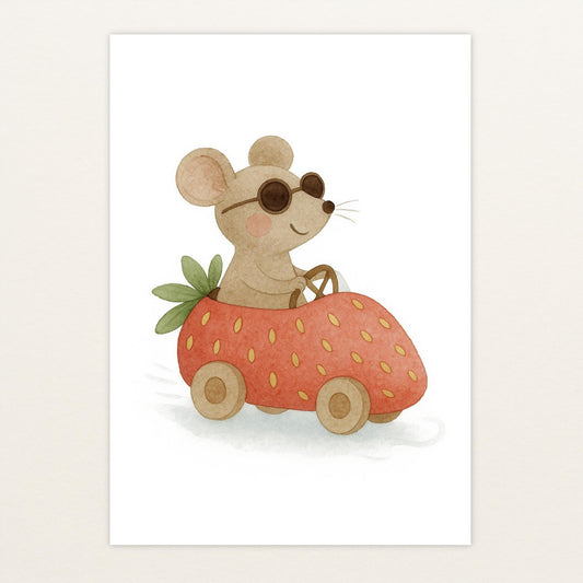 Mimi die Maus - Motiv: "Erdbeerwagen" Poster von tinylearner