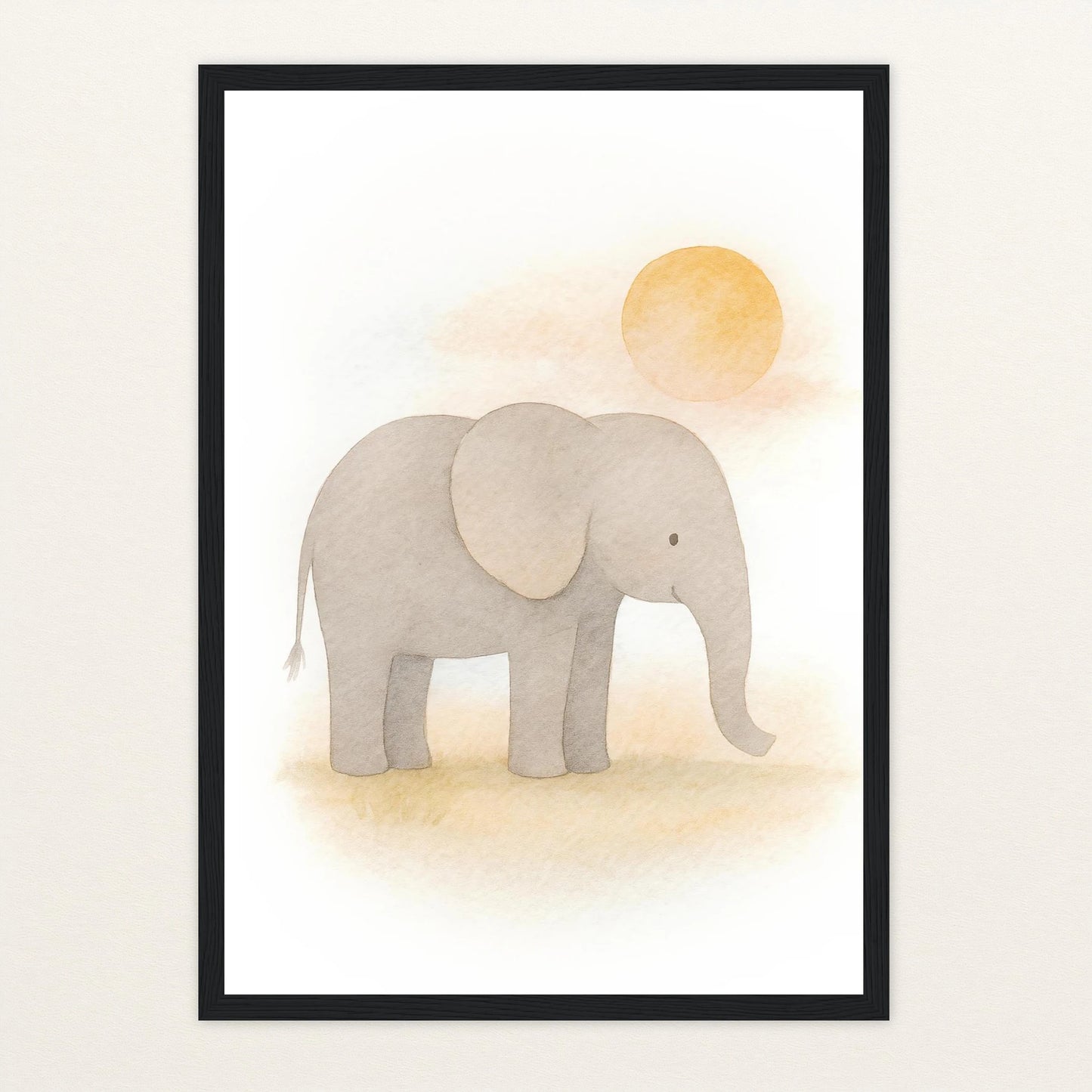Emil der Elefant - Motiv: "Sonne" Poster mit Holzrahmen von tinylearner
