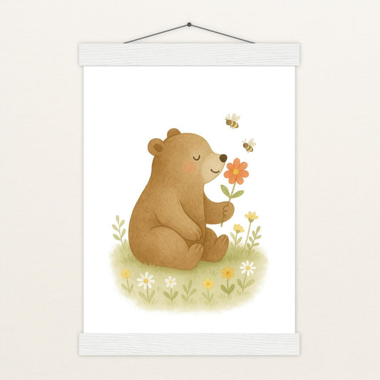Balu der Bär - Motiv: "Blume" Poster mit Leisten von tinylearner