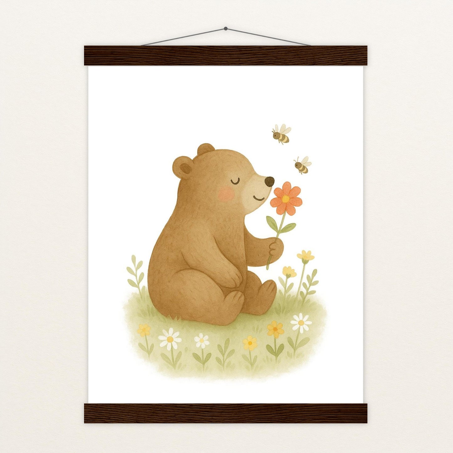 Balu der Bär - Motiv: "Blume" Poster mit Leisten von tinylearner