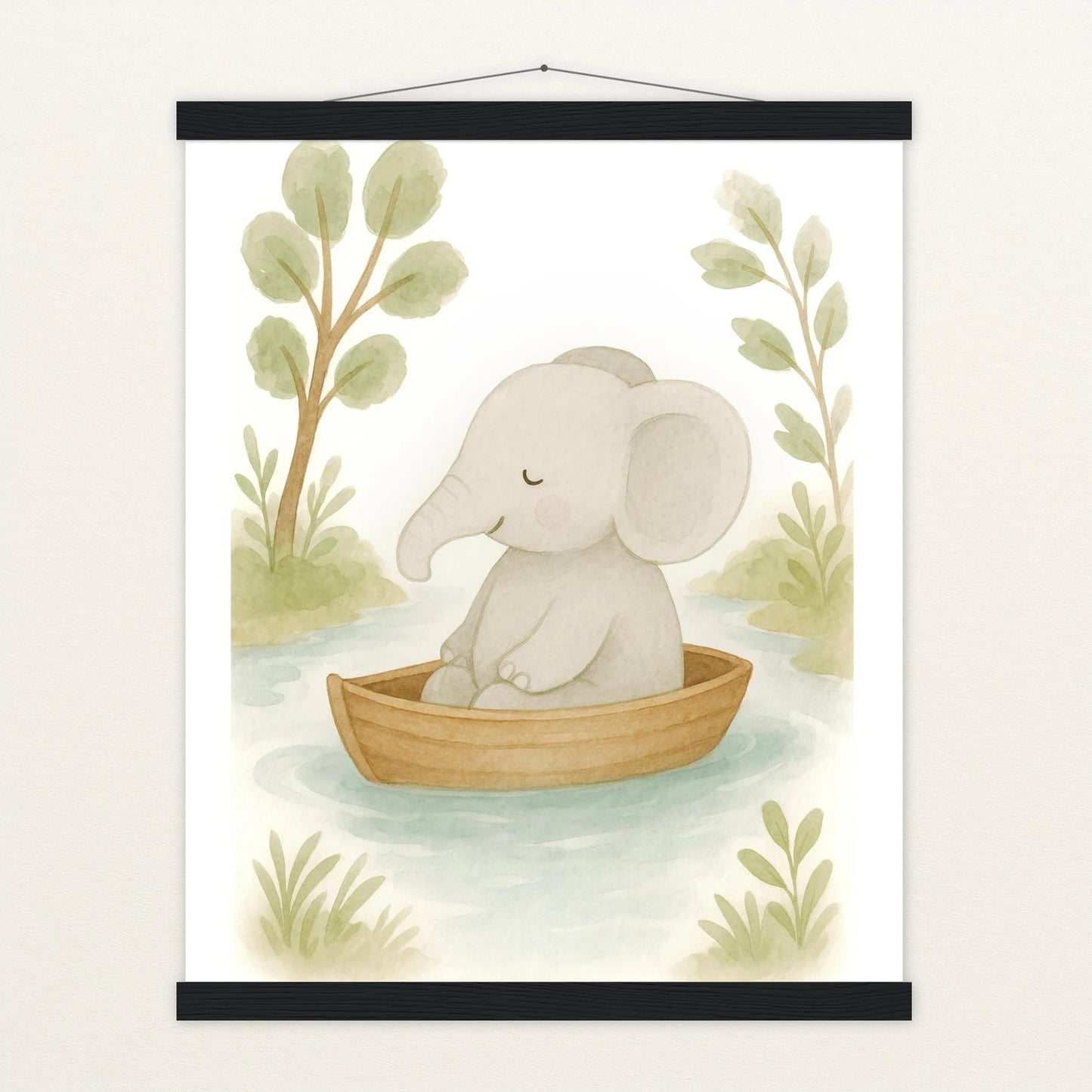 Emil der Elefant - Motiv: "Boot" Poster mit Leisten von tinylearner