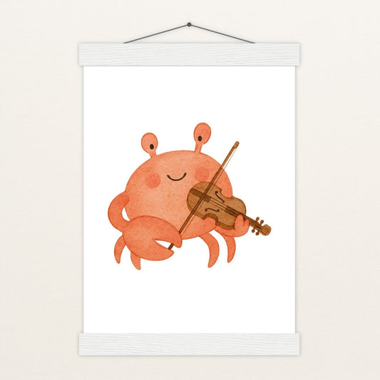 Krabbi der Krebs - Motiv: "Geige" Poster mit Leisten von tinylearner