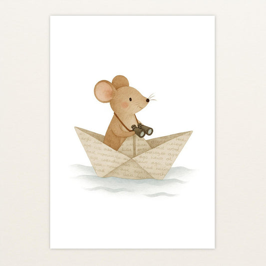Mimi die Maus - Motiv: "Papierschiff" Poster von tinylearner
