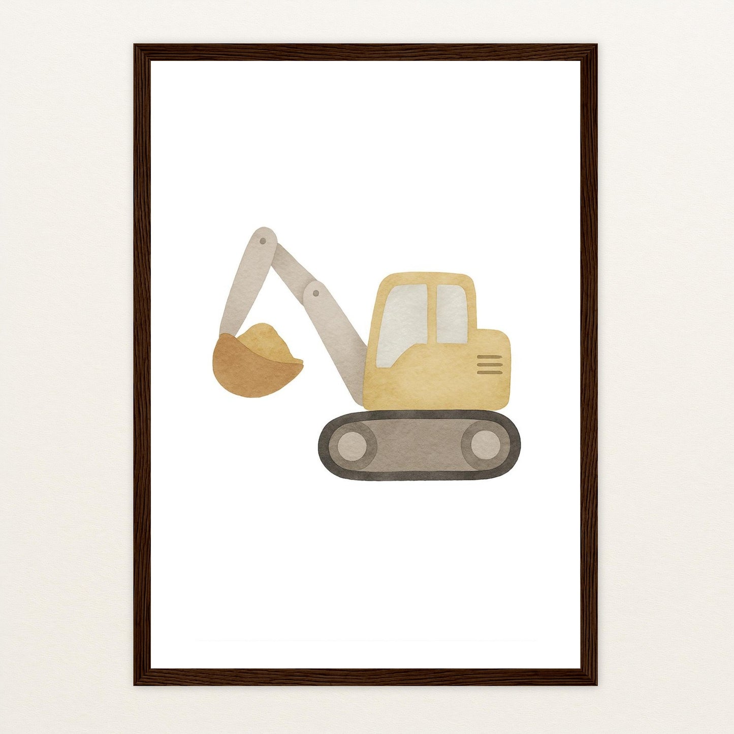 Bagger Poster mit Holzrahmen von tinylearner