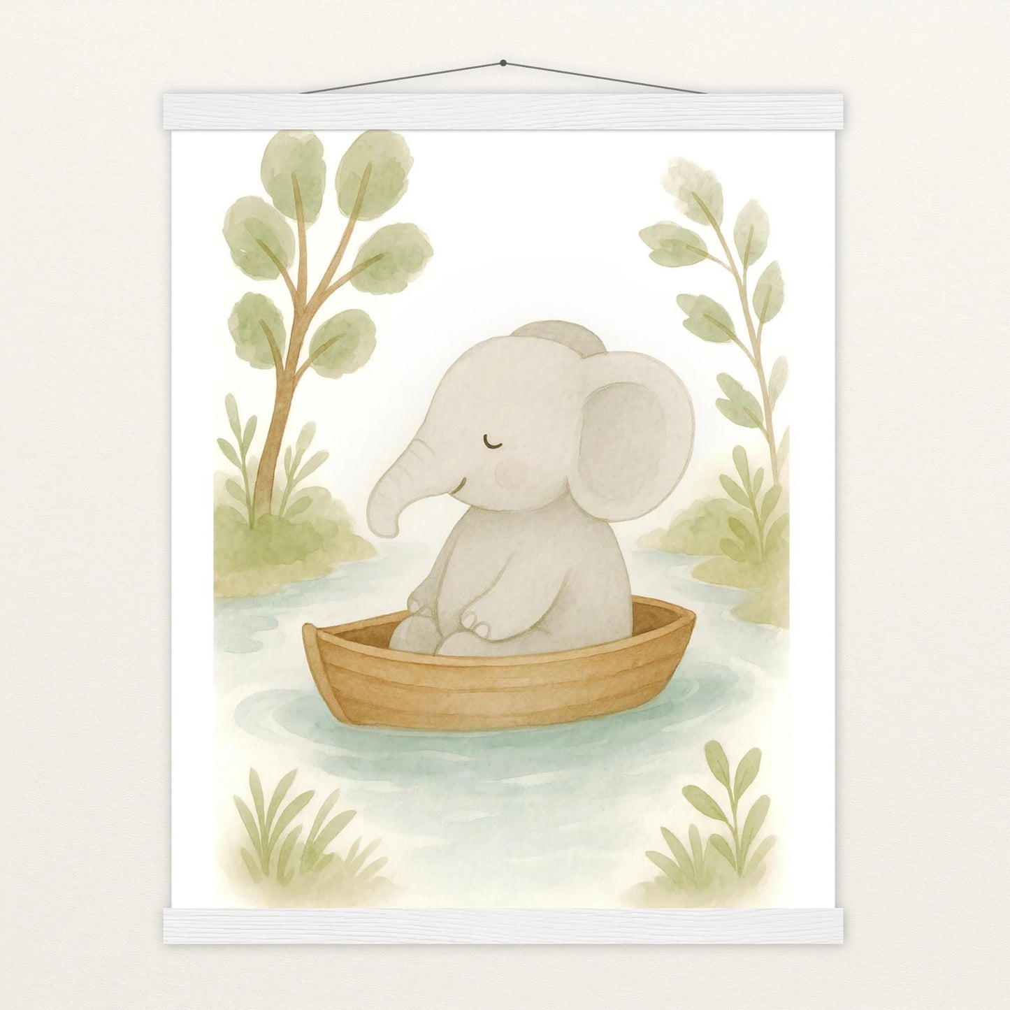 Emil der Elefant - Motiv: "Boot" Poster mit Leisten von tinylearner