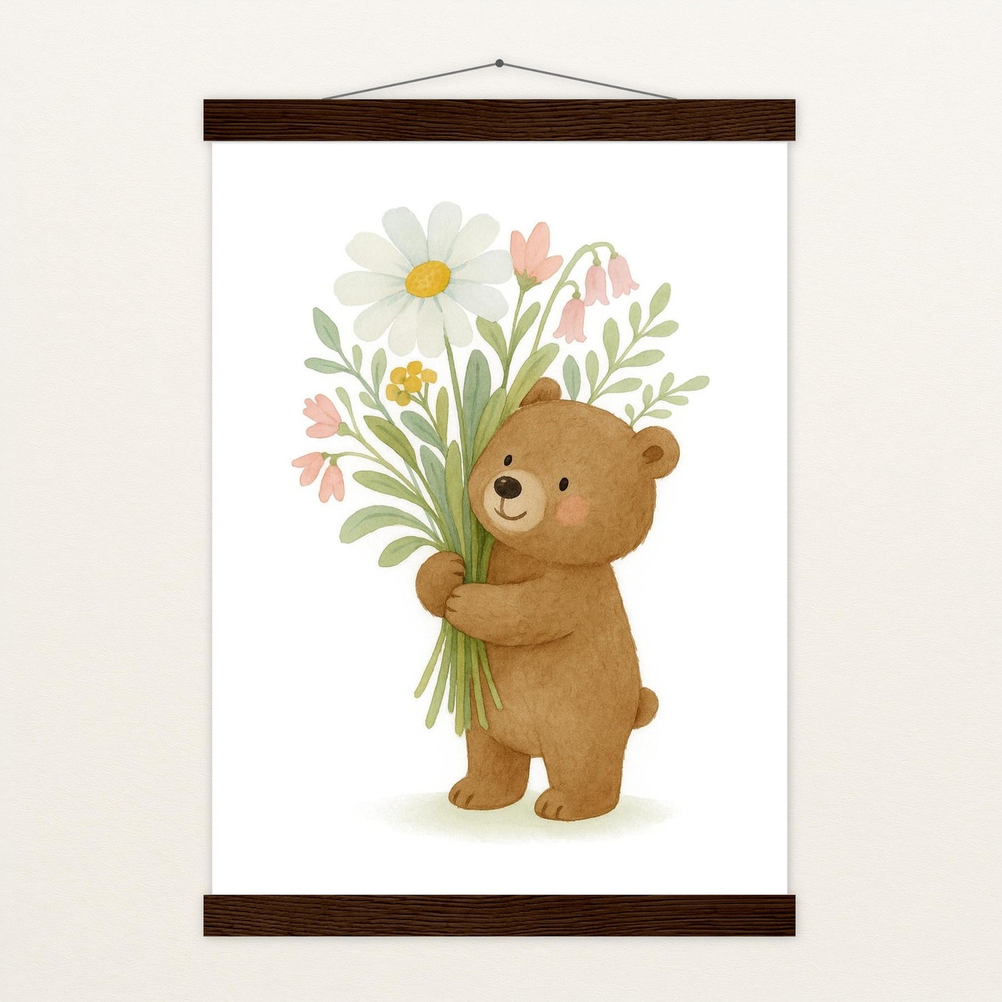 Balu der Bär - Motiv: "Blumenstrauß" Poster mit Leisten von tinylearner