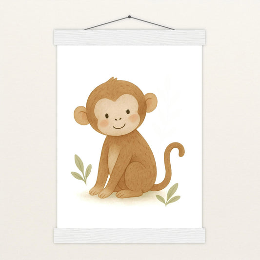 Aki der Affe Poster mit Leisten von tinylearner