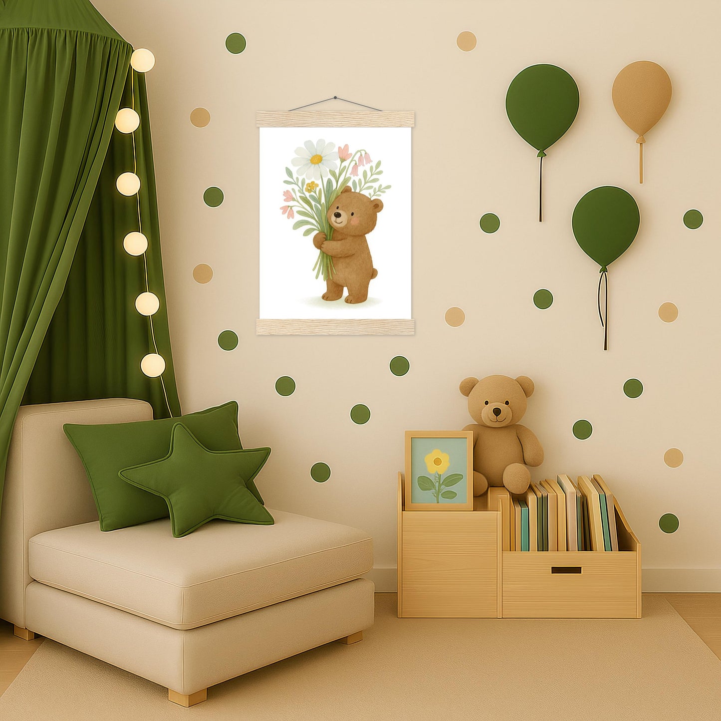 Balu der Bär - Motiv: "Blumenstrauß" Poster mit Leisten von tinylearner