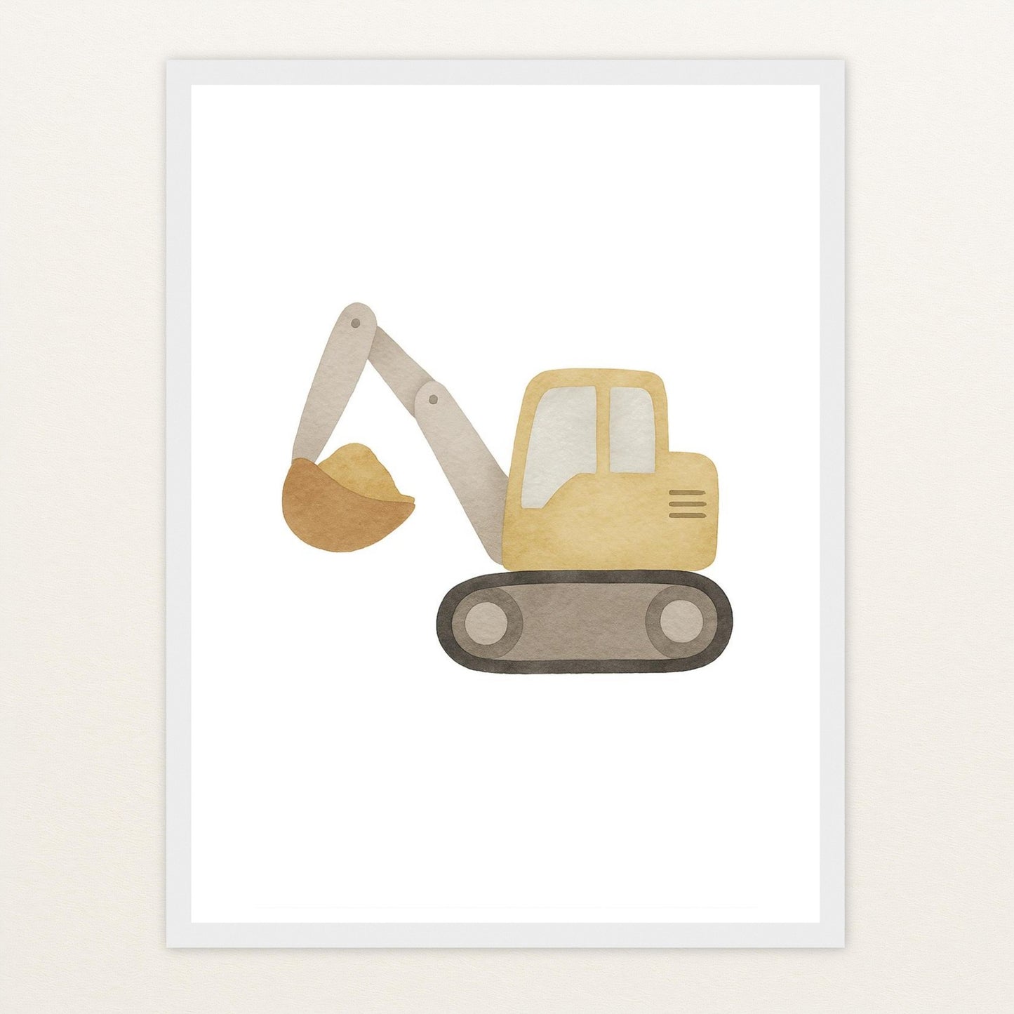 Bagger Poster mit Holzrahmen von tinylearner