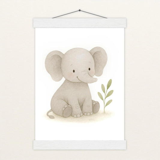 Emil der Elefant Poster mit Leisten von tinylearner