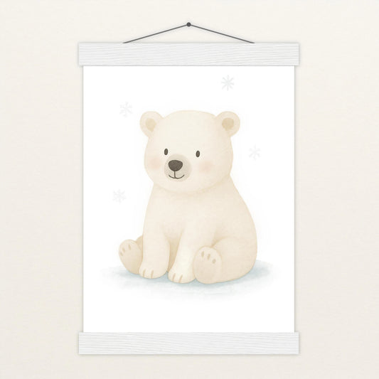 Pummel der Polarbär Poster mit Leisten von tinylearner