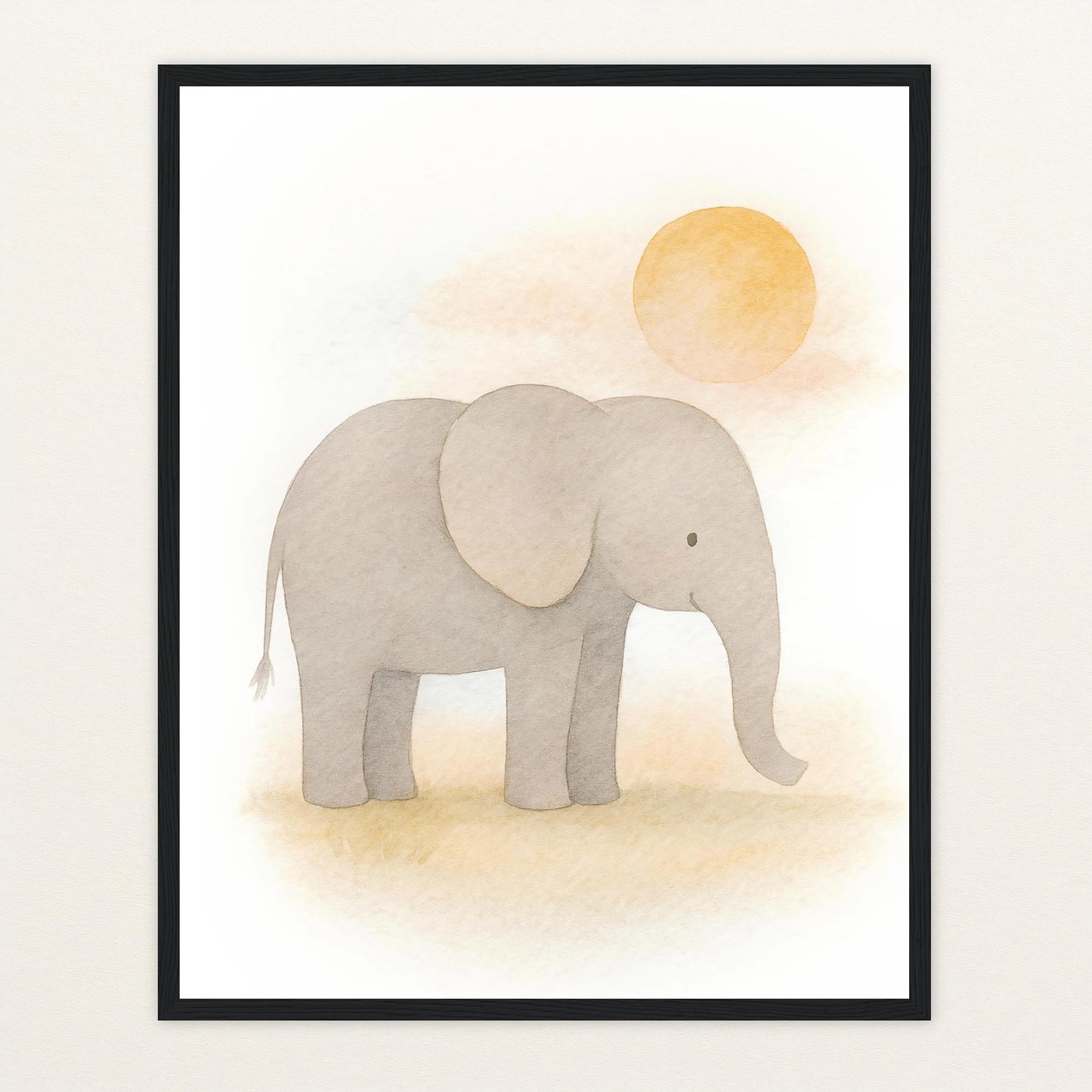 Emil der Elefant - Motiv: "Sonne" Poster mit Holzrahmen von tinylearner