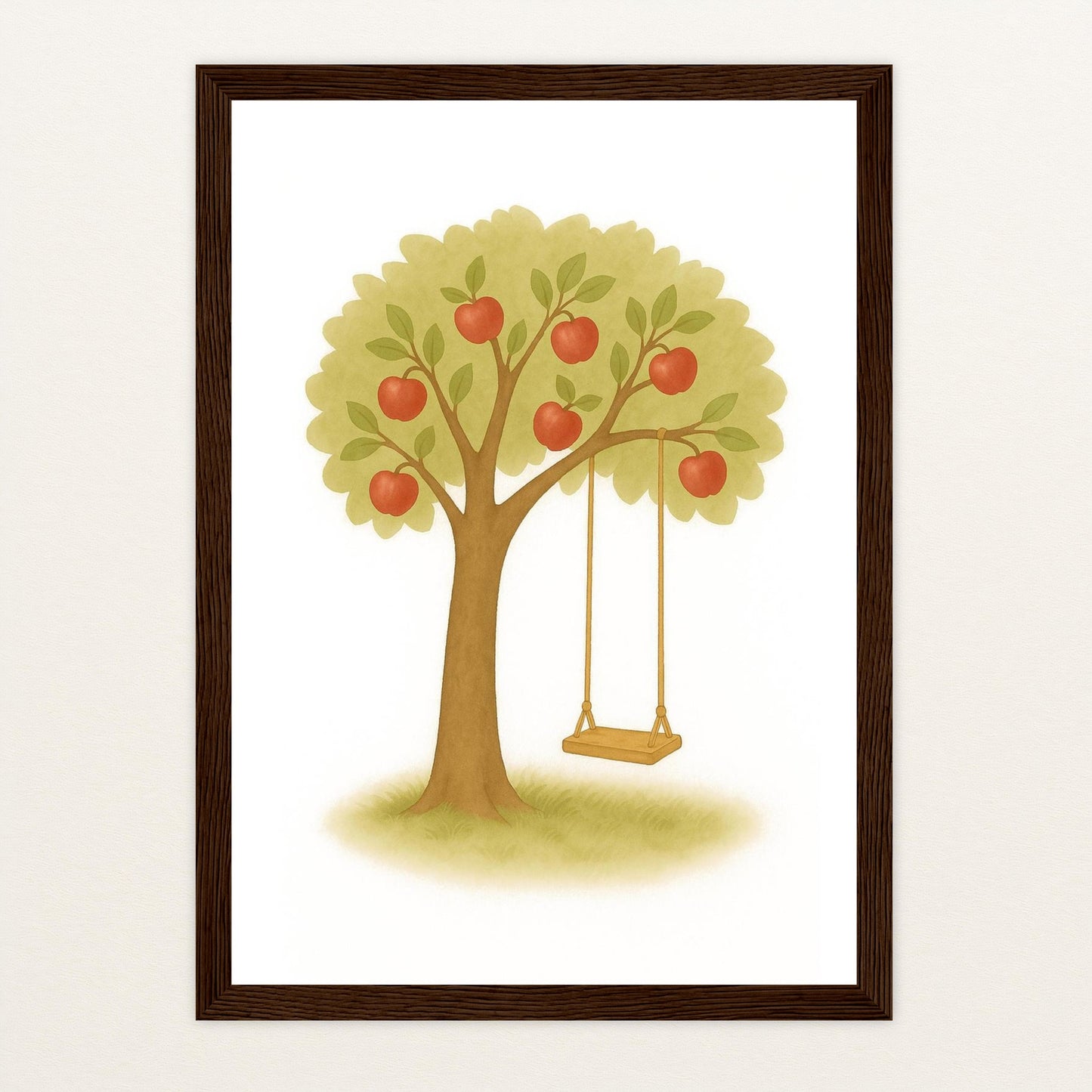 Apfelbaum Poster mit Holzrahmen von tinylearner