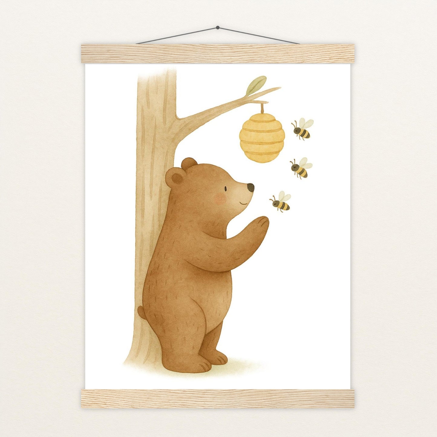 Balu der Bär - Motiv: "Bienenstock" Poster mit Leisten von tinylearner