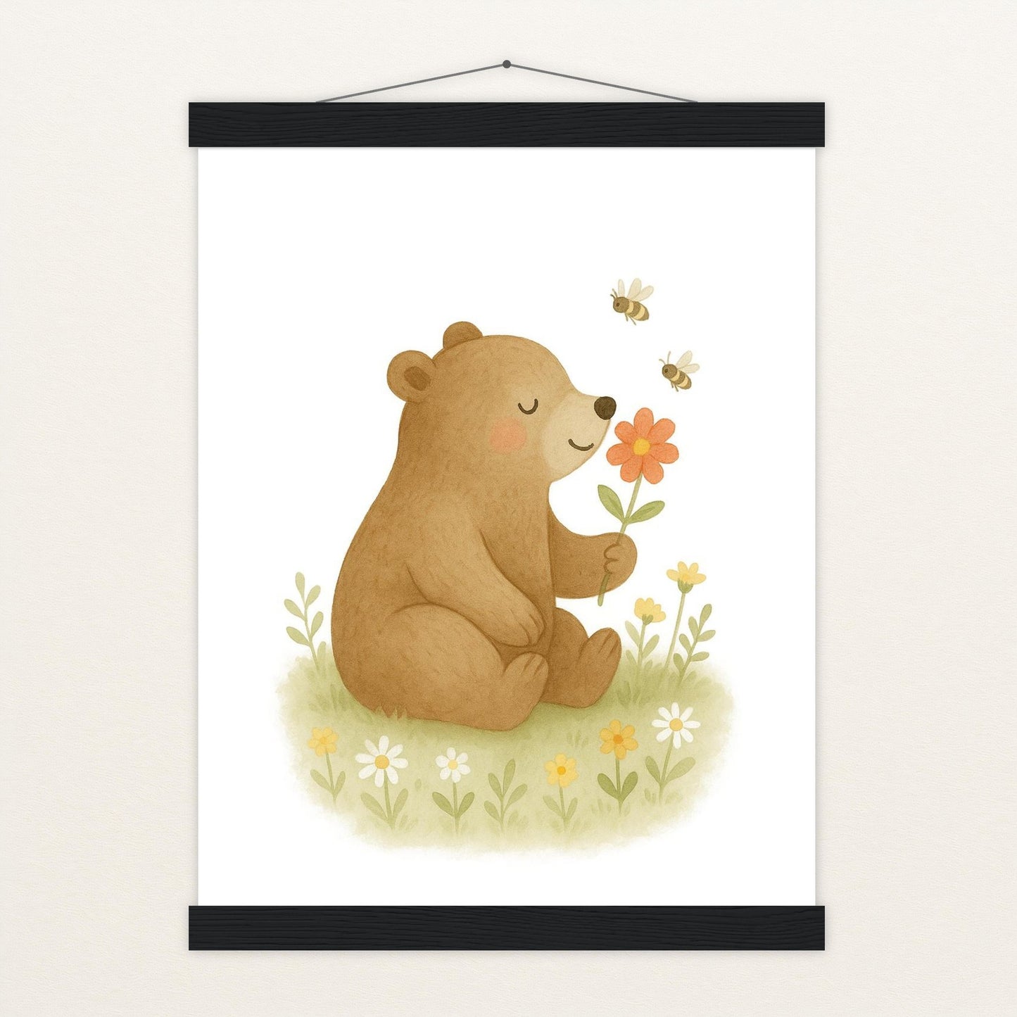 Balu der Bär - Motiv: "Blume" Poster mit Leisten von tinylearner