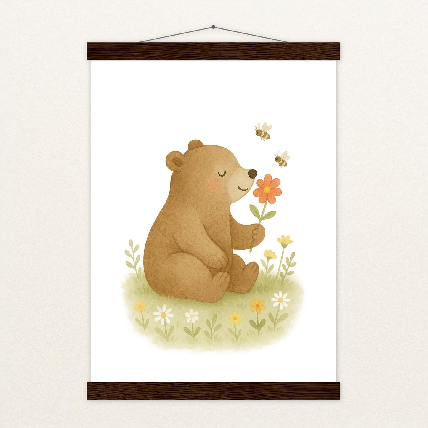 Balu der Bär - Motiv: "Blume" Poster mit Leisten von tinylearner