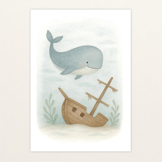 Willi der Wal - Motiv: "Schiffswrack" Poster von tinylearner