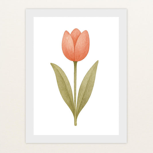 Tulpe Poster mit Holzrahmen von tinylearner