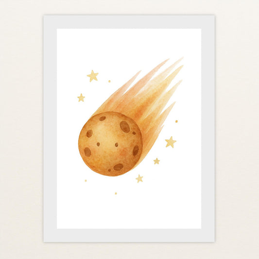 Asteroid Poster mit Holzrahmen von tinylearner