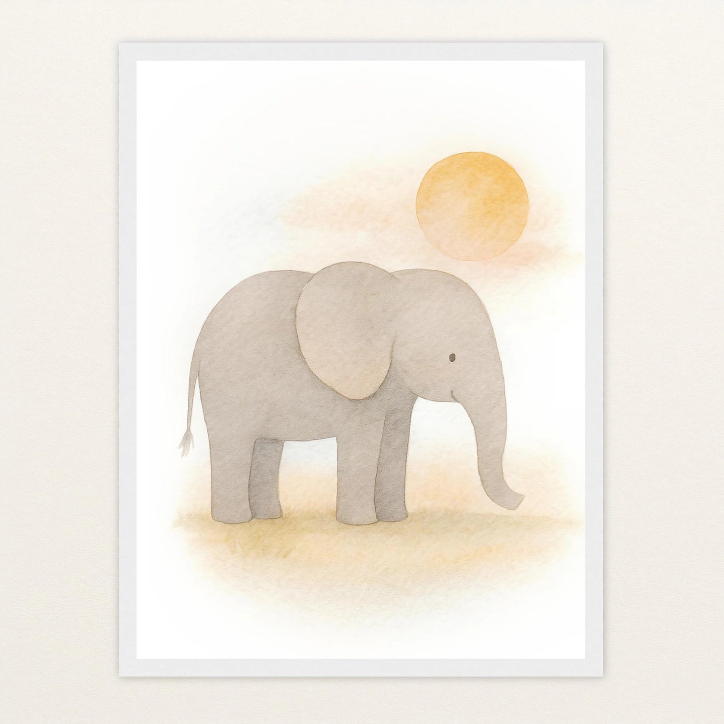 Emil der Elefant - Motiv: "Sonne" Poster mit Holzrahmen von tinylearner