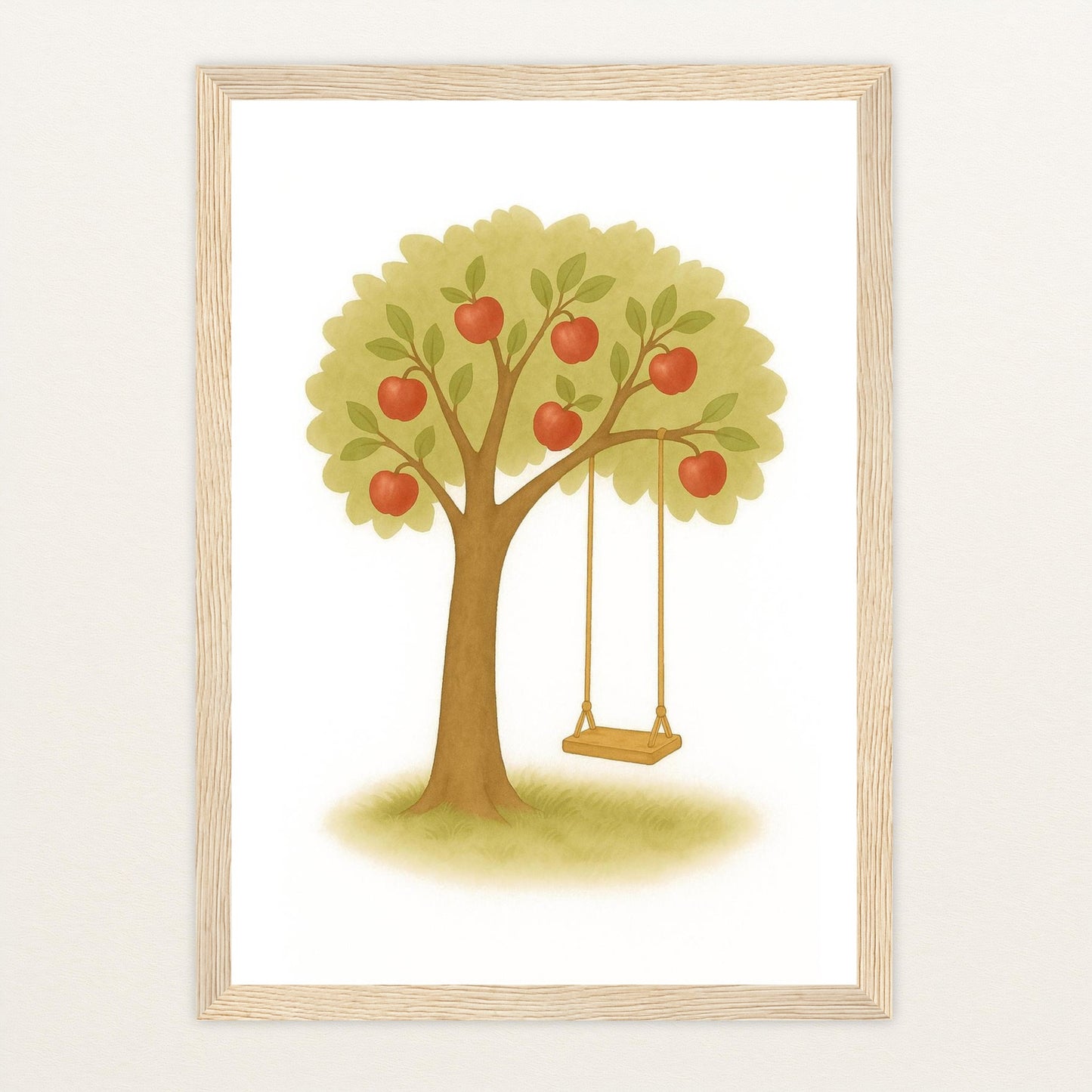 Apfelbaum Poster mit Holzrahmen von tinylearner
