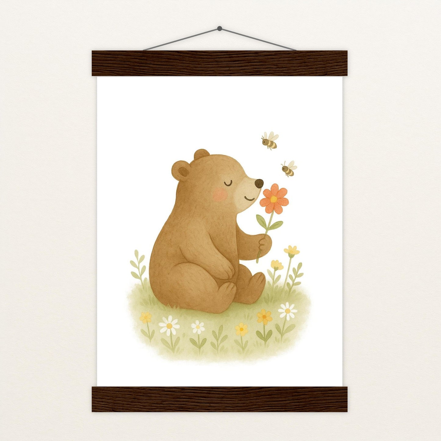 Balu der Bär - Motiv: "Blume" Poster mit Leisten von tinylearner
