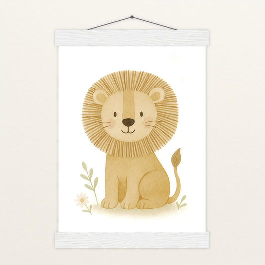 Leo der Löwe Poster mit Leisten von tinylearner
