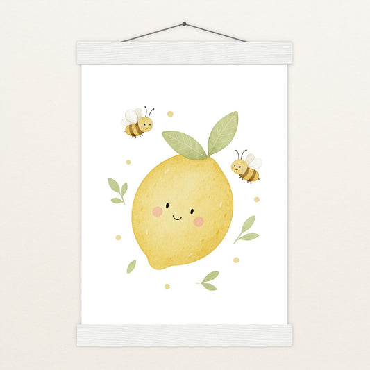 Obst: Zitrone Poster mit Leisten von tinylearner