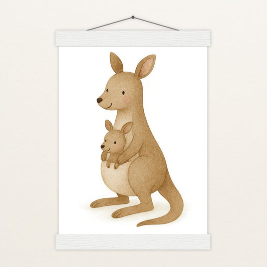 Kängu das Känguru Poster mit Leisten von tinylearner