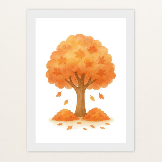 Ahornbaum Poster mit Holzrahmen von tinylearner