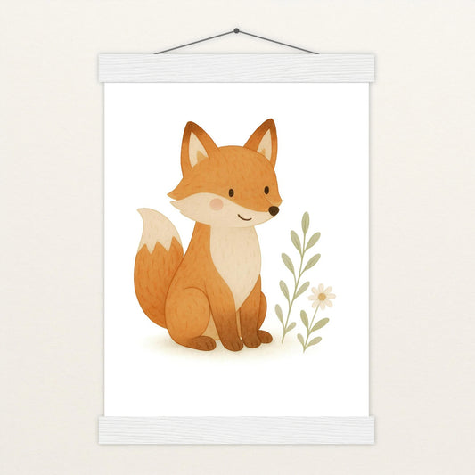 Finnegan der Fuchs Poster mit Leisten von tinylearner