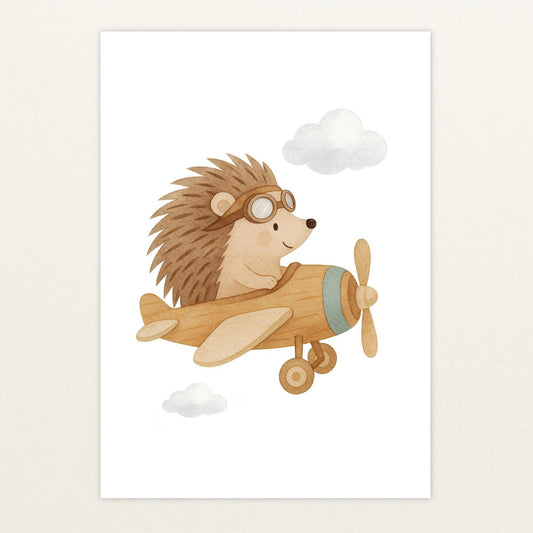 Iggi der Igel - Motiv: "Flugzeug" Poster von tinylearner