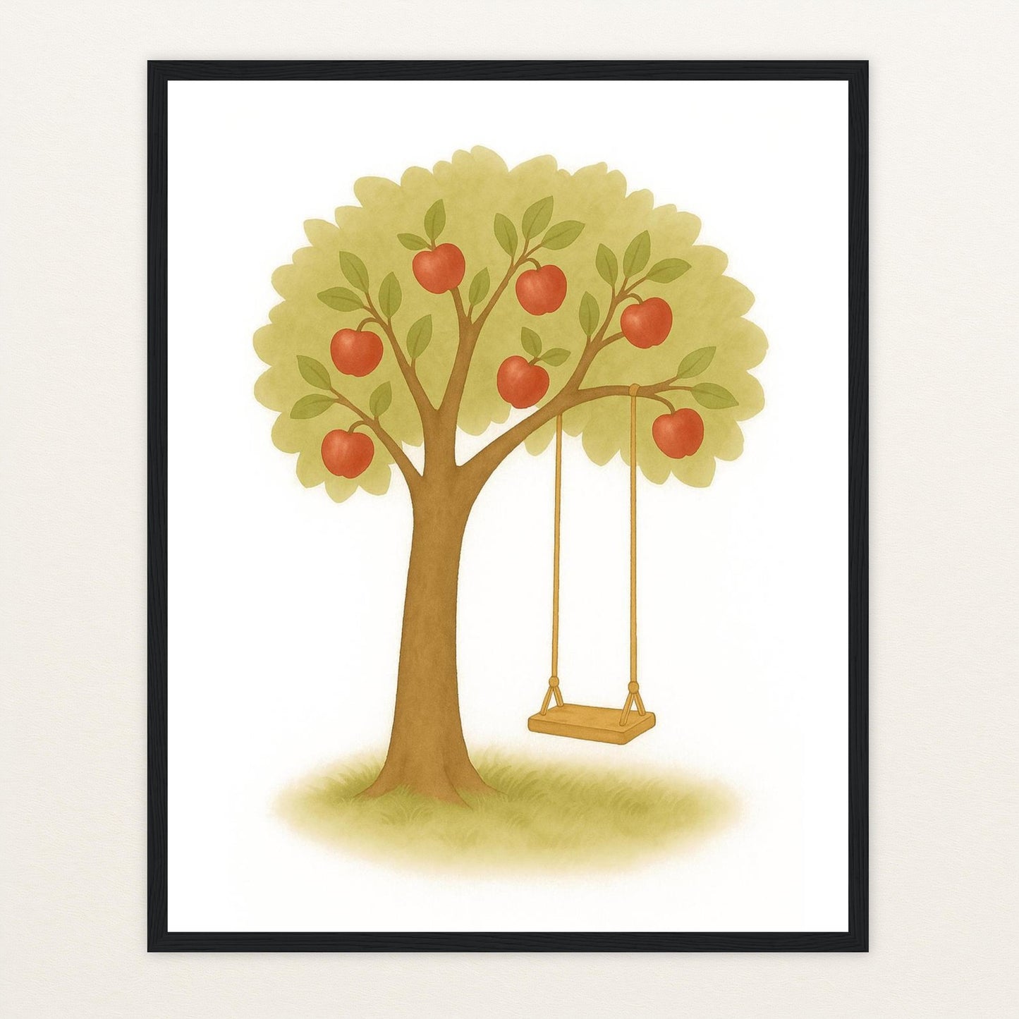 Apfelbaum Poster mit Holzrahmen von tinylearner